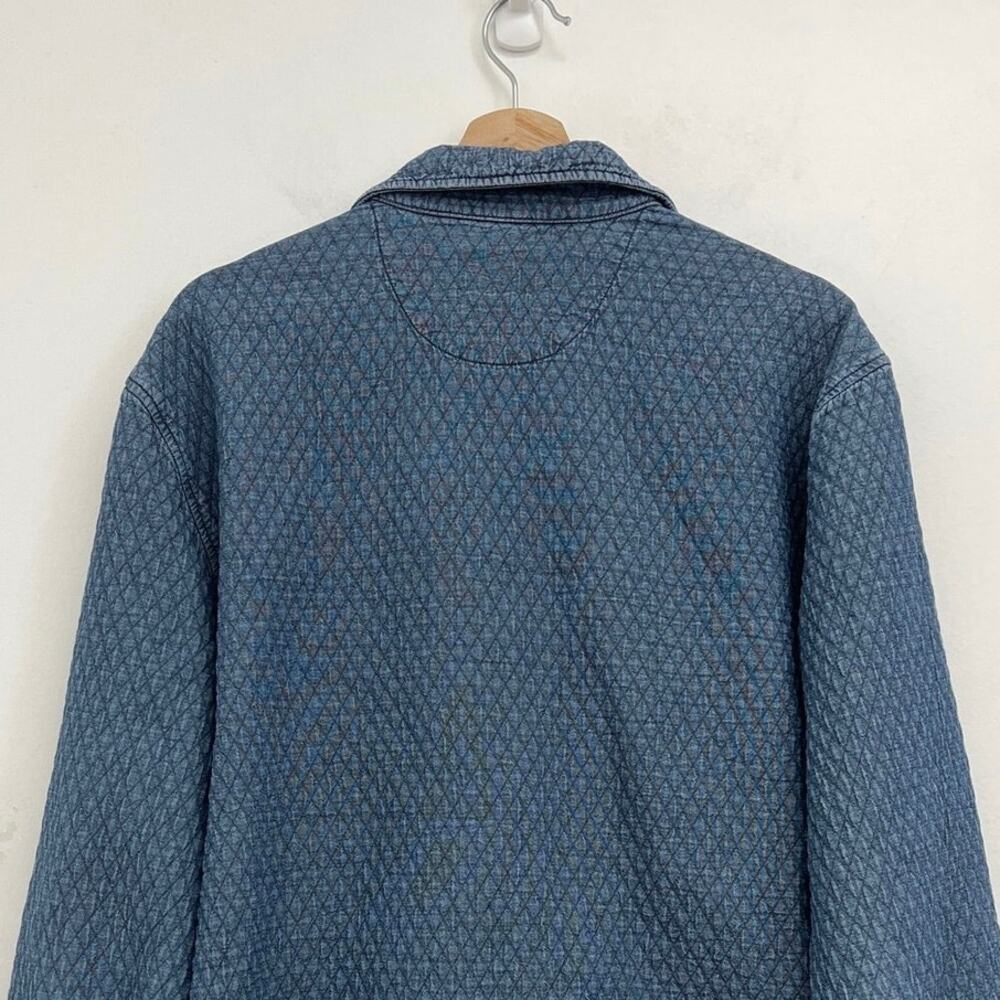 Johnnie-O Men's Haskell Indigo Dyed Quilted Shirt Jacket Shacket Casual - Large - Picture 7 of 16